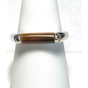 925 CPT TH Ring Tiger’s Eye Sterling Silver Size 8.75 Women 4.48g